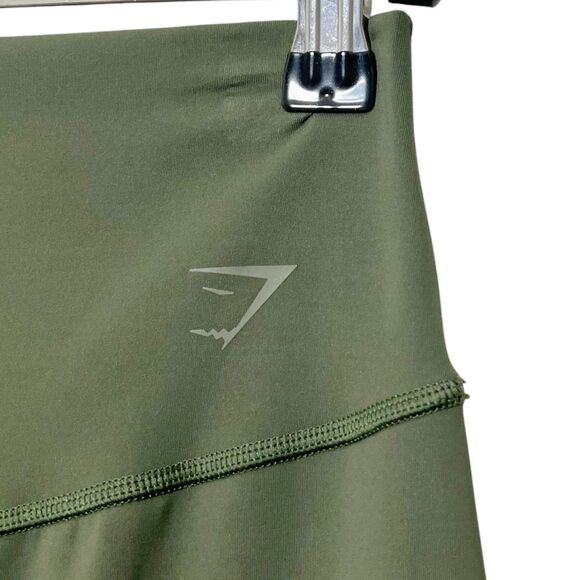 Gymshark High-Waisted Leggings Green Stretch Recycled Nylon Women’s Size Small - Picture 9 of 11